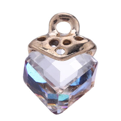 

10pcs Rhinestones Flower Alloy Resin Charm for DIY Wedding Headwear Jewelry