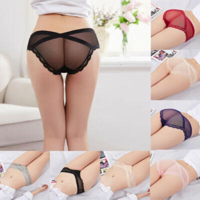 

Sexy Ladies Plus Size Sheer Underwear Briefs Underpants Transparent Lace Panties