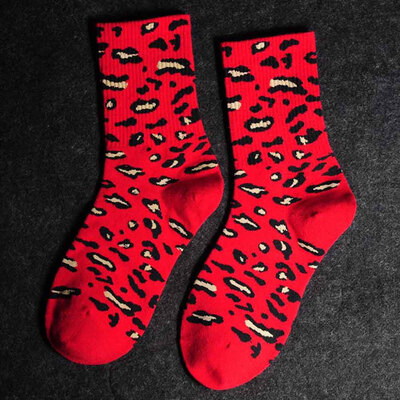 

Womens Casual Ankle High Socks Breathable Cotton Comfortable Leopard Print Long Socks