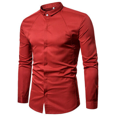 

Mens Luxury Slim Fit Casual Shirts Long Sleeve Formal Business Dress Shirt Tops