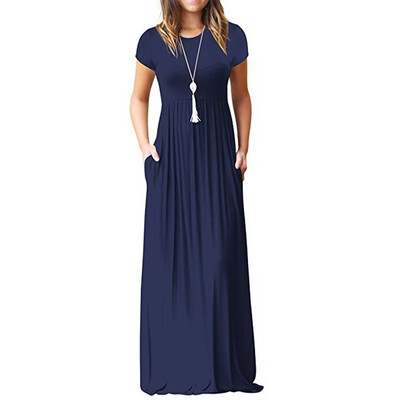 

Pure color long dress