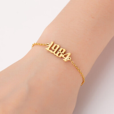 

1980-2000 Pendant Charm Bracelets Stainless Steel Chain Jewelry Gifts For Women Men Baby Child Time Past Birthday Gifts