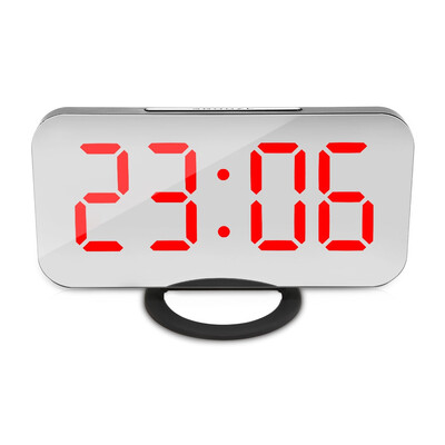 

LED Digital Alarm Clock Mirror Snooze Desktop Night Light Four Colors Display
