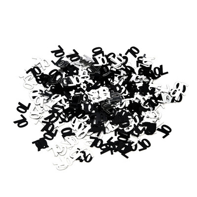 

Gobestart Black And White Birthday Confetti 30 40 50 60 70 80 Age Number Party Decor