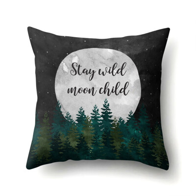 

Child Purple Fantasy Night Sky Cotton Pillowcase for Sofa Bed Chair Car Pillow Cover Size 18X18 In