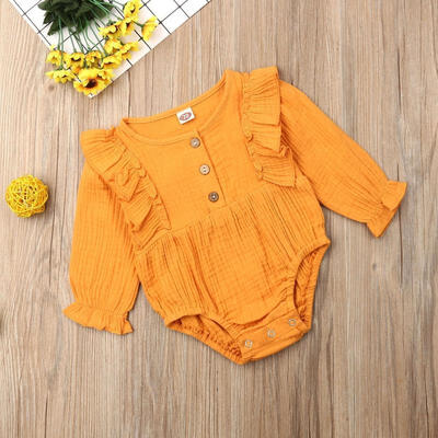 

Newborn Baby Girl Solid Romper Bodysuit Jumpsuit Playsuit Clothes Outfit Set