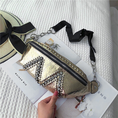 

Tailored Women Ladies Bright Diamonds Versatile Waist Bag Messenger Bag Shoulder Bag