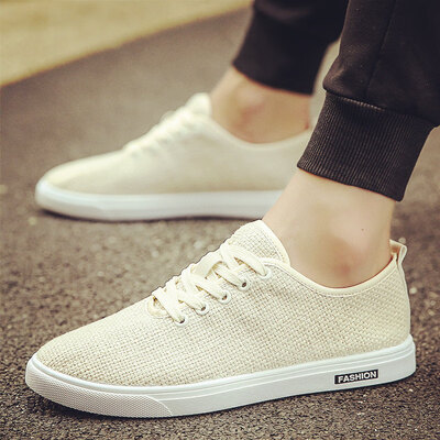 

Mens shoes summer tide shoes new mens linen canvas casual shoes student board shoes Joker shoes spirit guy