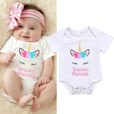 

Infant Toddler Baby Girls Boy Unicorn Romper Bodysuit Jumpsuit Clothes Outfits