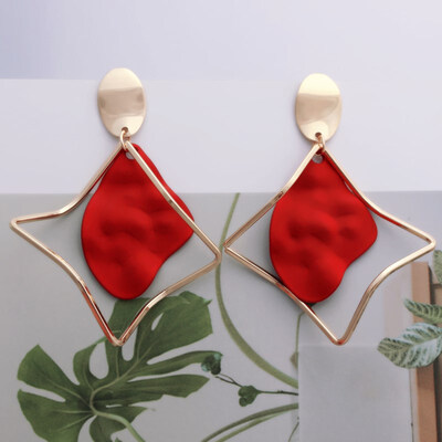 

EK608 Geometric Metal Spray Heart Flower Leaf Waterdrop Earrings for Women Statement Trendy Jewelry Brincos Party Pendientes