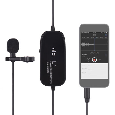 

Clip-on Lavalier Omin-directional Condenser Microphone AudioVideo Recording Microphone for iPhone Huawei Smartphone for Canon Nik