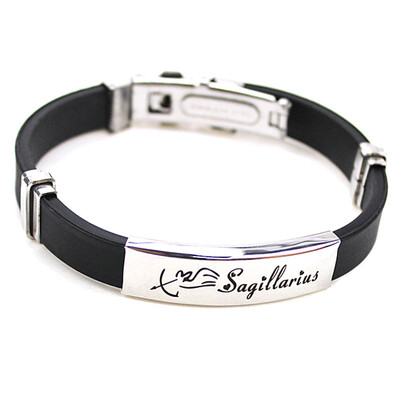 

Personality 12 Constellations Stainless Steel Buckle Leather Bracelet Fashion Wild Unisex Adjustable Bracelet Jewelry Hot Gift