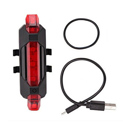 

Portable USB Rechargeable Bike Tail Rear Safety Warning Light Taillight Lamp