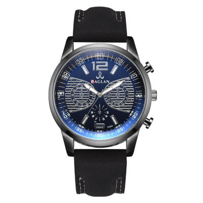 

Creative Dial Business Analog Quartz Watches Men Leather Strap Wristwatch