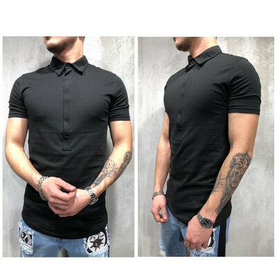 

NEW Mens Buinesss Slim Fit Shirts Short Sleeve Casual Muscle T-Shirt Tops Tee