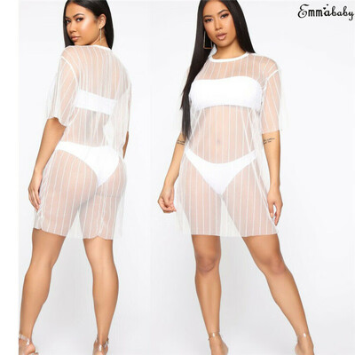 

Womens Sheer Mesh Bikini Cover Up Swimwear Swimsuit Bathing Summer Beach Dress