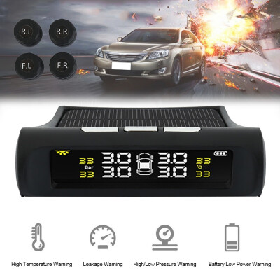 

Wireless Smart Car TPMS Tire Pressure Monitoring Solar USB Charging System LCD Digital Auto Display Security Alarm Systems