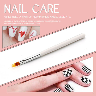 

Toponeto Gradient Painting Pen Nail Art Drawing Brush White Wooden Handle Manicure Tool