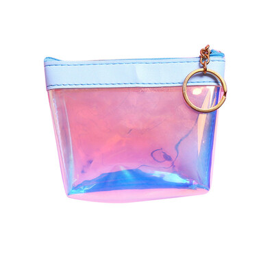 

Transparent Laser Faux Leather Coin Purse Women Mini Zipper Wallet Clutch Bag