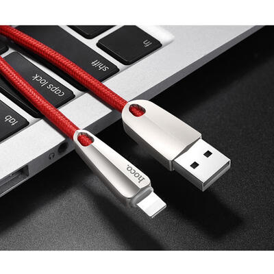 

HOCO U35 Auto Disconnect Lightning Cable LED Light Fast Charging Data Sync Cable Wire For IPHONE-1m