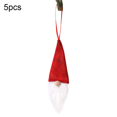

5Pcs Christmas Cute Gnome Santa Wine Bottles Cover Topper Hanging Ornaments
