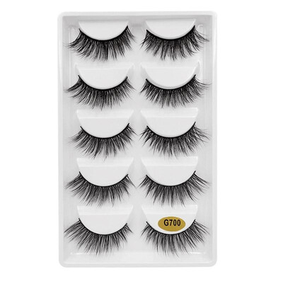 

5pairs 3D Mink False Eyelashes Thick Handmade Long Slender Fake Eyelashes