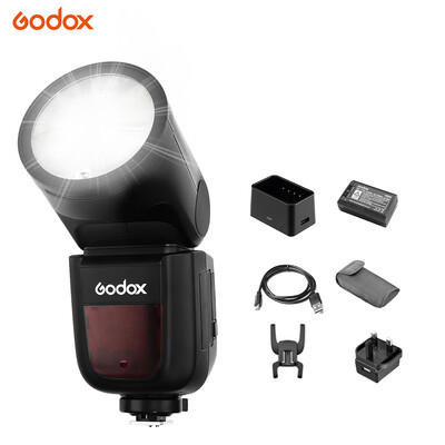 

Godox V1P Camera Flash Speedlite Speedlight Round Head Flash Built-in 24G Wireless X System with LCD Display Hot Shoe for PENTAX