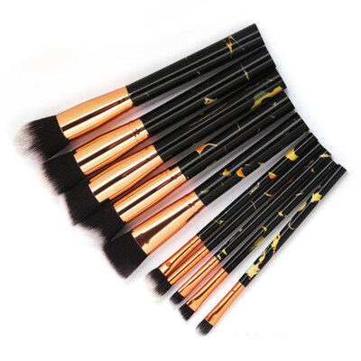 

10Pcs Marbling Handle Makeup Brush Set Foundation Blush Eyeshadow Cosmetic Tool