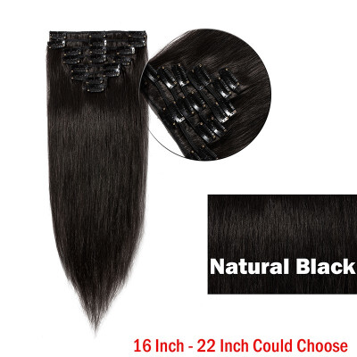 

Clip in 100 Real Human Hair Extensions Full Head Hair Extensions Remy Human Hair Silky Straight 8 Pieces