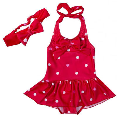 

2PCS Kids Baby Girls Bikini Suit Swimsuit Swimwear Bathing Swimming headband W