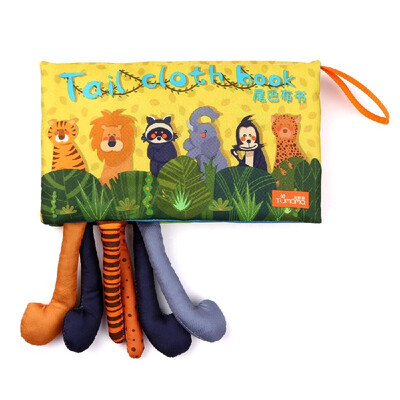 

tumama Baby Tail Cloth Book Soft Books Learning Animals Touch & Feel Sensory Book Educational Activity Toys Gifts for Infants Todd
