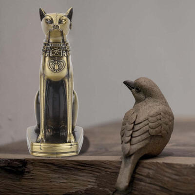 

Greensen Metal Ancient Egyptian Cat Statue Figurine Model Home Furnishing Ornaments Desktop Decor