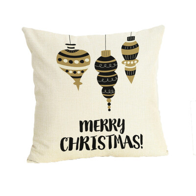 

Tailored Happy Christmas Pillow Cases Linen Sofa Cushion Cover Home Decor Pillow Case
