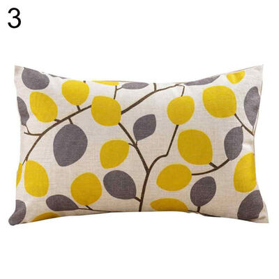 

Wave Leaf Stripes Linen Throw Pillow Case Cushion Cover Sofa Bed Car Cafe Decor