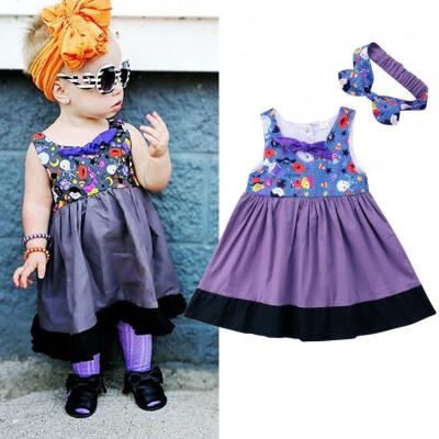 

Purple Halloween Baby Girl Princess Dress Party Pageant Formal Dress Costume Outfit