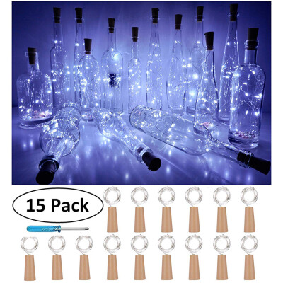 

Gobestart 15PCS Bottle Lights Cork Shape For 1M 10 LED Wine Bottle String Party Romantic