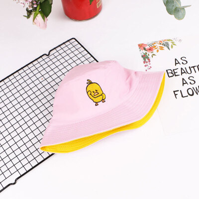 

Double-sided wearing fisherman hat female Korean tide-proof visor hat male spring summer Japanese summer Korean student cap