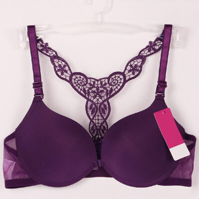 

Fashion Women Bra Front Closure Sexy Lace Racer Back Smooth Surface Push Up Underwear Lingerie