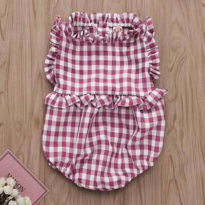 

Newborn Infant Baby Girls Color Solid Ruffles Backcross Romper Bodysuit Outfits