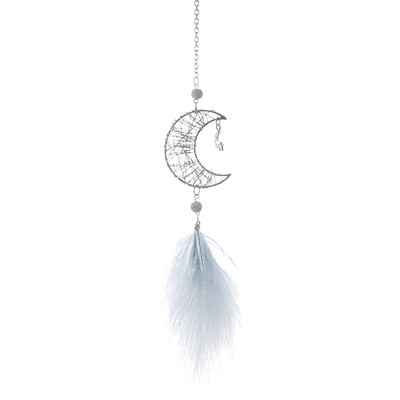 

Gobestart Hollow Star Creative  oon Feather Car Pendant Hand-Wound Car Pendant