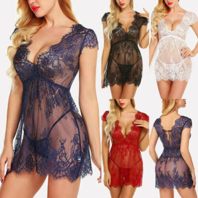 

Sexy Womens Lingerie Sleepwear Nightwear Babydoll Lace Underwear G-string Dress