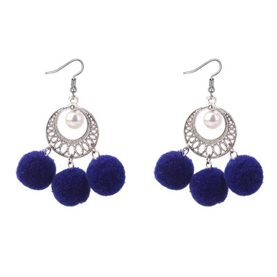 

Fashion Women Pearl Earrings Exaggerated Retro Hollow Round Ball Earrings