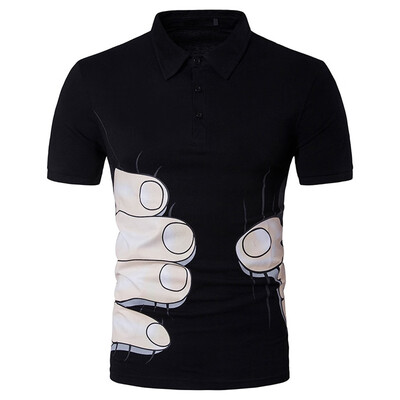 

Toponeto Men Casual Summer Print Button Short Sleeve Turn-down Collar T-Shirt Top Blouse