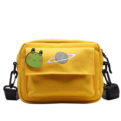

Women Canvas Shoulder Bag Cute Embroidery Planet Messenger Bag Student Casual Crossbody Bag For Girls T10