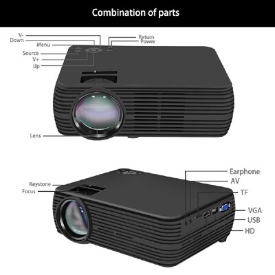 

X5 Mini LCD Projector 1080P 100" Home Theater LED Video Projection Machine 1800 Lumens Built-in Speaker Portable Beamer Movies Pla