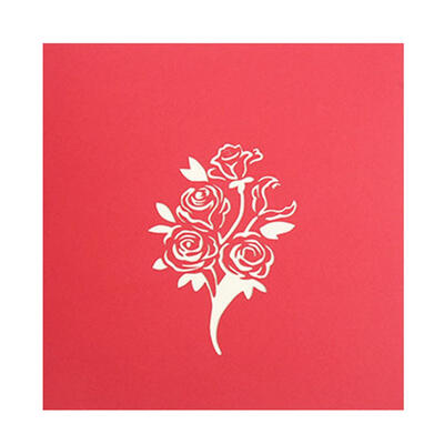 

3D Pop Up Cards Rose Valentine Greeting Card Wedding Postcard Birthday Gift