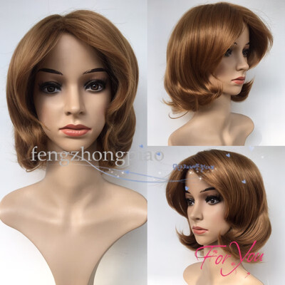 

10" Bob Wigs Short Straight Hair Wigs For Women Wave Brown Hair Replacement Wigs Fancy Dress Costume Party Wig Halloween Wig