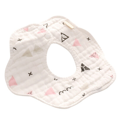 

8-layer Cotton Gauze 360 Degrees Rotating Infant Baby Bibs Print Cotton Saliva Towel Baby Bibs