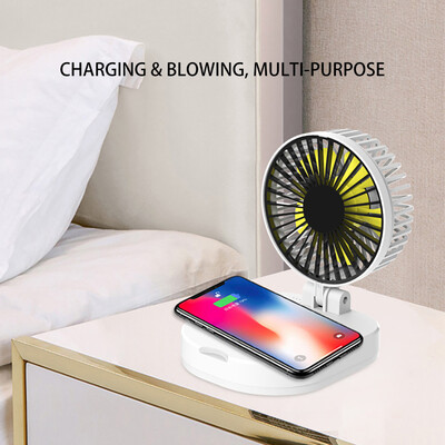 

〖Follure〗USB Folding Portable Smart Wireless Charger Charging Treasure Desktop Fan 5000MA