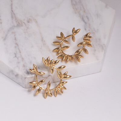 

AOEMAN women trendy simulated pearl statement dangle earrings vintage party jewelry accessories gold color metal drop earrings
